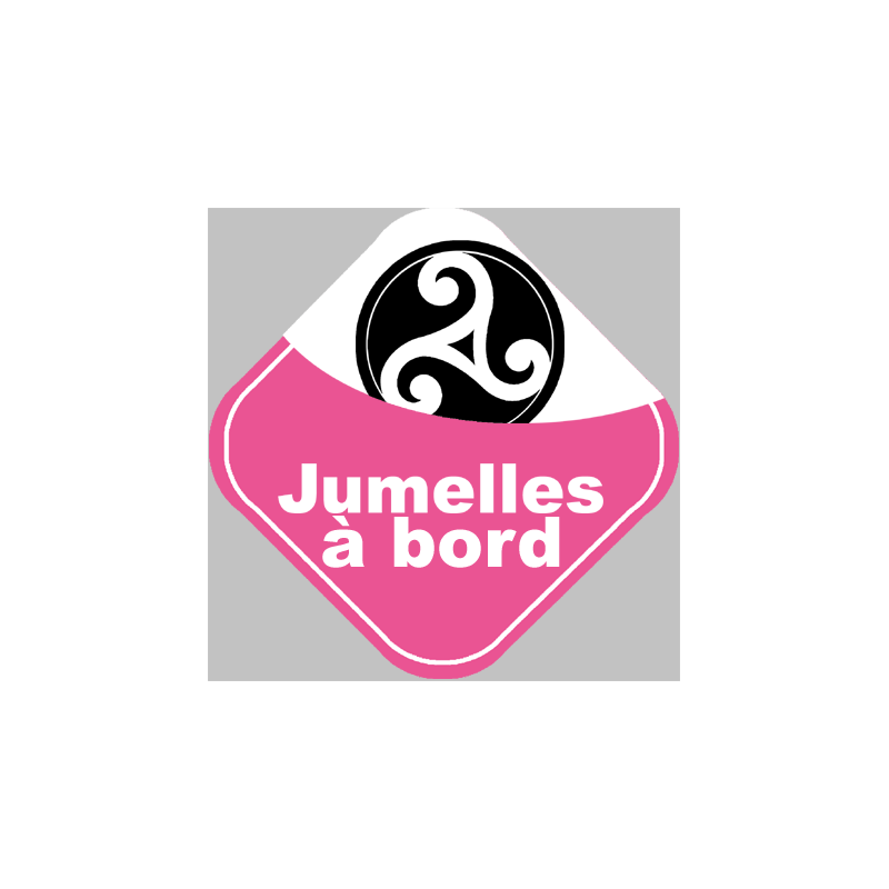 bébés à bord jumelles triskel - 10cm - Sticker/autocollant