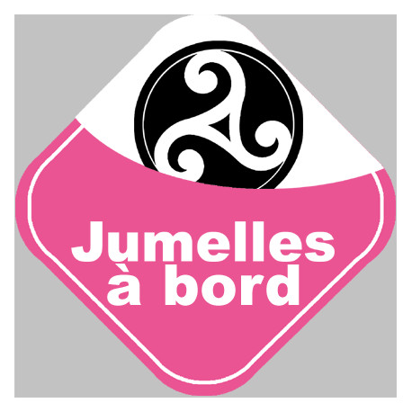 bébés à bord jumelles triskel - 10cm - Autocollant(sticker)