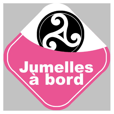 bébés à bord jumelles triskel - 10cm - Sticker/autocollant