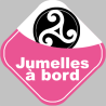 bébés à bord jumelles triskel - 10cm - Sticker/autocollant