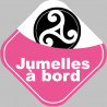 bébés à bord jumelles triskel - 10cm - Autocollant(sticker)