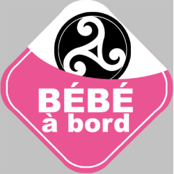 bébé à bord bretonne triskel - 10cm - Sticker/autocollant