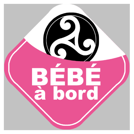 bébé à bord bretonne triskel - 10cm - Autocollant(sticker)