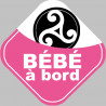 bébé à bord bretonne triskel - 10cm - Autocollant(sticker)