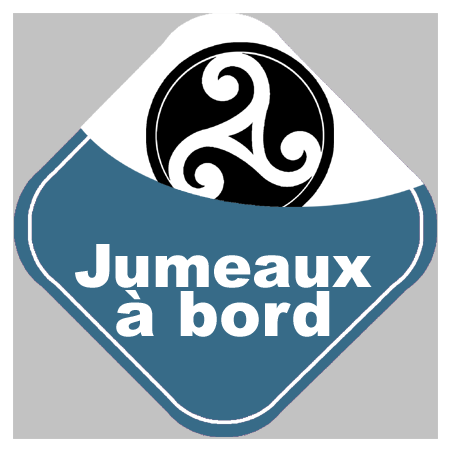 Bébés à bord jumeaux triskel -10cm - Sticker/autocollant