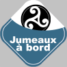 Bébés à bord jumeaux triskel -10cm - Sticker/autocollant