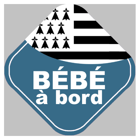 Bébé à bord breton - 10cm - Sticker/autocollant