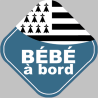 Bébé à bord breton - 10cm - Sticker/autocollant