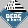 bébé à bord breton (10x10cm) - Autocollant(sticker)