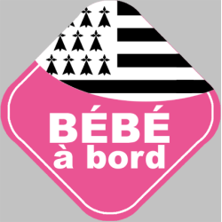 bébé à bord bretonne - 10cm - Sticker/autocollant
