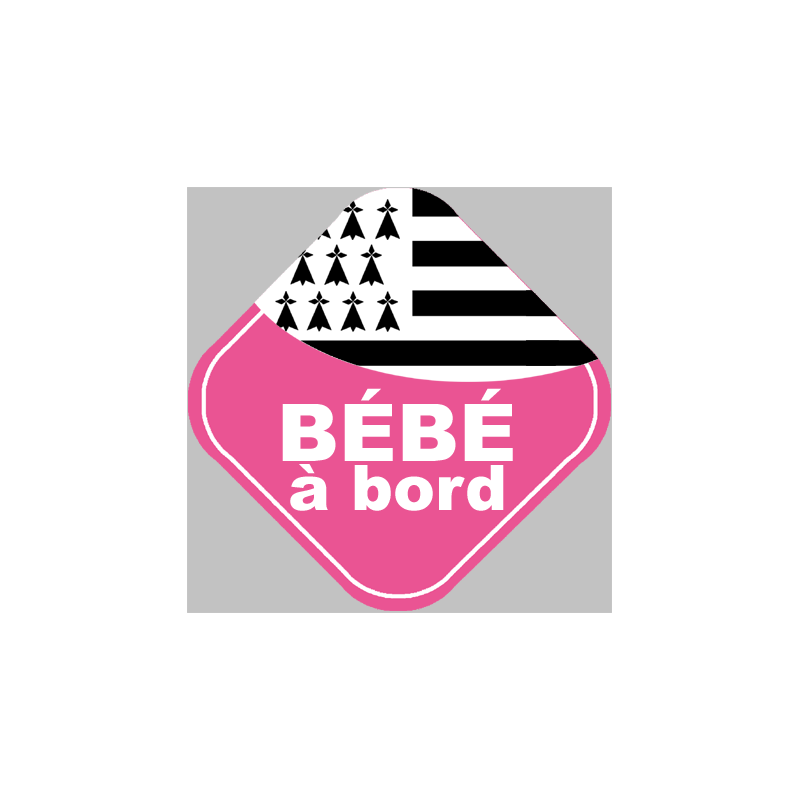 bébé à bord bretonne - 10cm - Sticker/autocollant