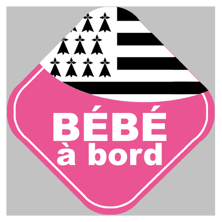 bébé à bord bretonne - 10cm - Sticker/autocollant