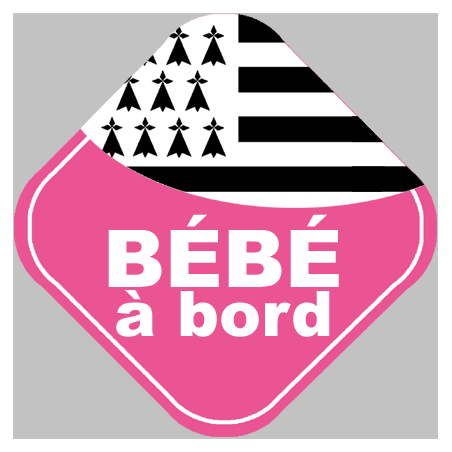bébé à bord bretonne (10x10cm) - Autocollant(sticker)