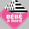 bébé à bord bretonne - 10cm - Autocollant(sticker)