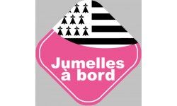 bébés à bord jumelles bretonnes (10x10cm) - Autocollant(sticker)