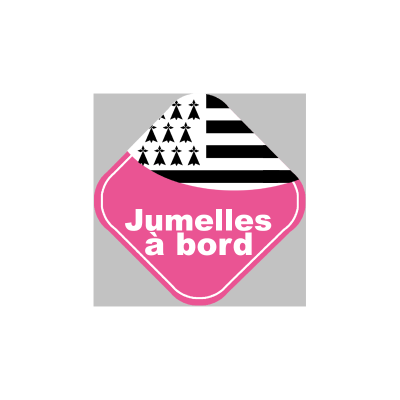 bébés à bord jumelles bretonnes -10cm - Sticker/autocollant