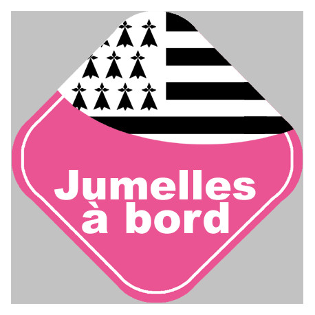 bébés à bord jumelles bretonnes -10cm - Autocollant(sticker)