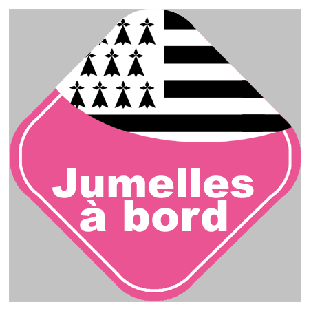 bébés à bord jumelles bretonnes -10cm - Sticker/autocollant