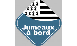 bébés à bord jumeaux bretons (10x10cm) - Autocollant(sticker)