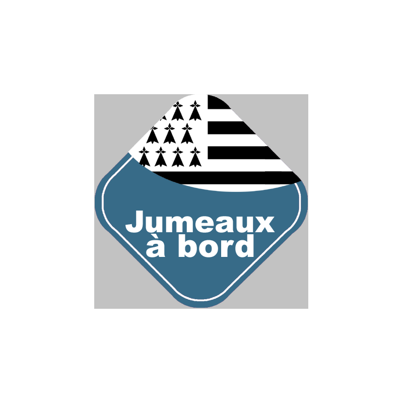 bébés à bord jumeaux breton (10x10cm) - Sticker/autocollant