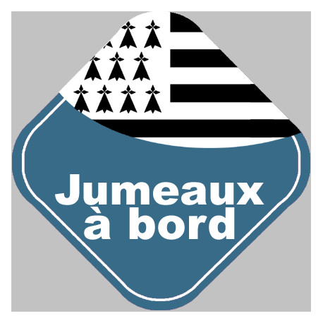 bébés à bord jumeaux bretons (10x10cm) - Autocollant(sticker)
