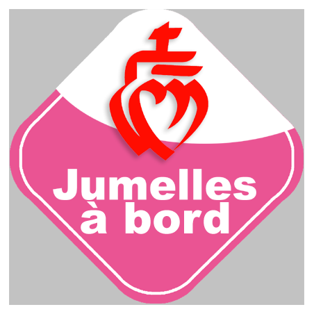 bébés à bord jumelles vendéennes - 10cm - Autocollant(sticker)