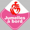 bébés à bord jumelles vendéennes - 10cm - Autocollant(sticker)