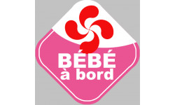 bébé à bord fille Basque - 10cm - Autocollant(sticker)