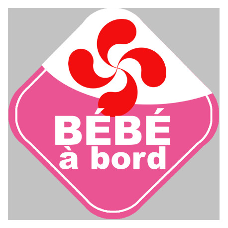 Autocollant (sticker): bebe a bord basque 2