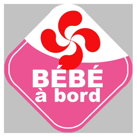 bébé à bord fille Basque - 10cm - Autocollant(sticker)