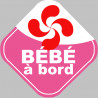 bébé à bord fille Basque - 10cm - Autocollant(sticker)