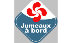 bébés à bord jumeaux basque - 10cm - Autocollant(sticker)