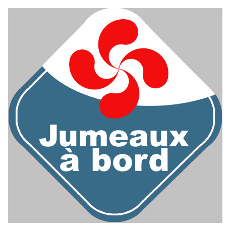 Autocollant (sticker): bebes a bord jumeaux basque