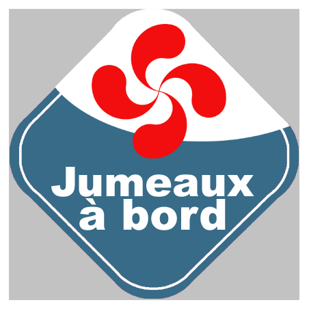 bébés à bord jumeaux basque - 10cm - Autocollant(sticker)