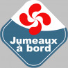 bébés à bord jumeaux basque - 10cm - Autocollant(sticker)