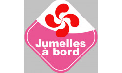 bébés à bord jumelles Basque - 10cm - Autocollant(sticker)