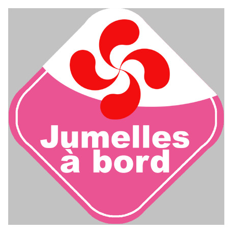 bébés à bord jumelles Basque - 10cm - Autocollant(sticker)