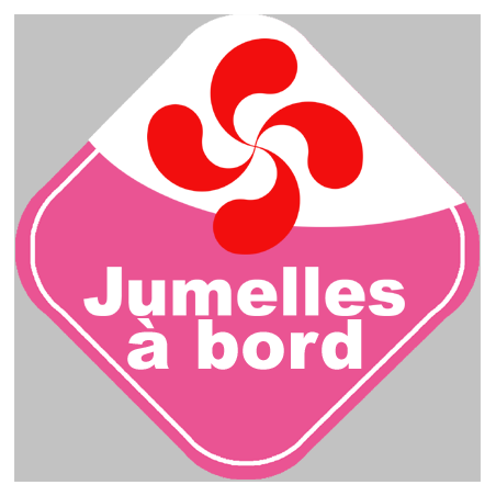 bébés à bord jumelles Basque - 10cm - Autocollant(sticker)