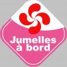 bébés à bord jumelles Basque - 10cm - Autocollant(sticker)