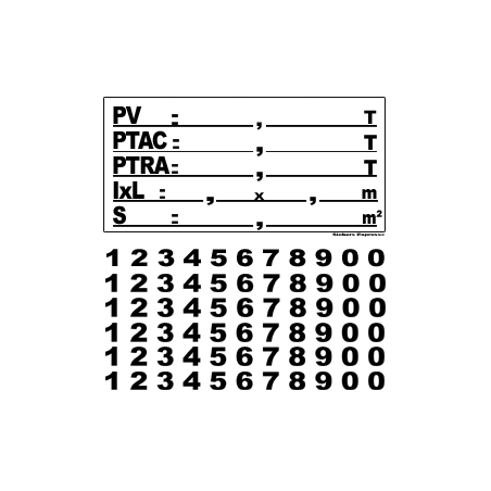 Tare adhésive VL et remorque - Sticker/autocollant