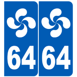 immatriculation 64 basque (Pyrénées-Atlantiques) - Sticker/autocolla