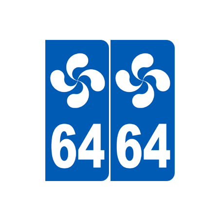 immatriculation 64 basque (Pyrénées-Atlantiques) - Sticker/autocolla