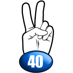 salut de motard département 40 - 15x7,2cm - Sticker/autocollant