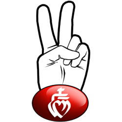 salut de motard vendéen rouge (15x7,2cm) - Sticker/autocollant