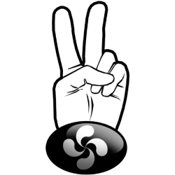 salut de motard basque noir (15x7,2cm) - Sticker/autocollant