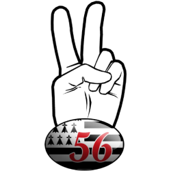 salut de motard breton 56 (15x7,2cm) - Sticker/autocollant