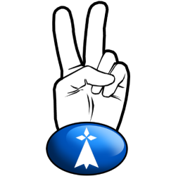 salut de motard hermine (15x7.2cm) - Sticker/autocollant