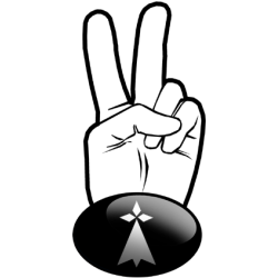 salut de motard hermine noir (15x7.2cm) - Sticker/autocollant