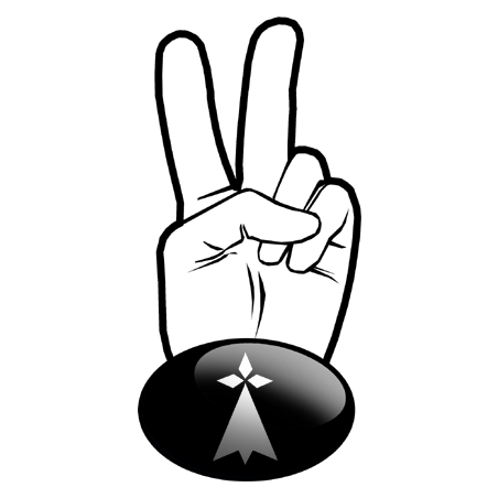 salut de motard hermine noir (15x7.2cm) - Sticker/autocollant