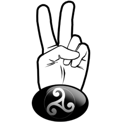 salut de motard celtique noir (15x7.2cm) - Sticker/autocollant